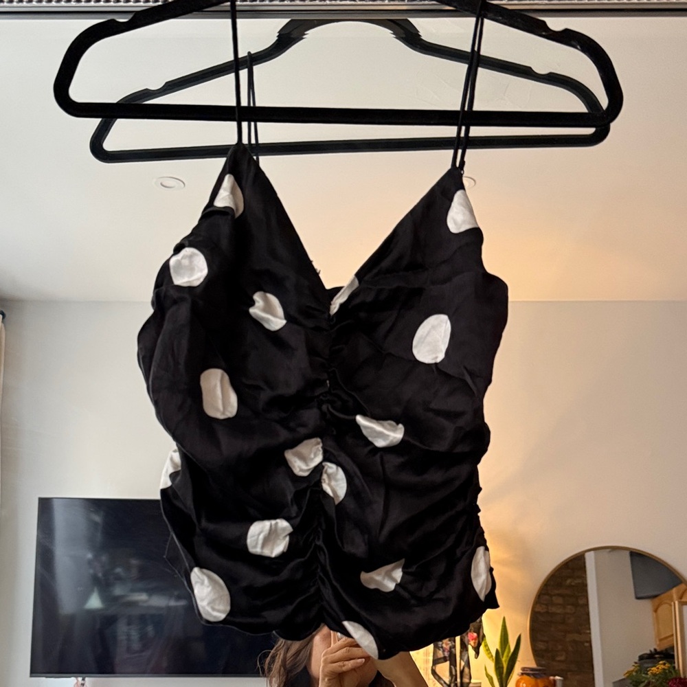 Black and White Polka Dot Women's Top